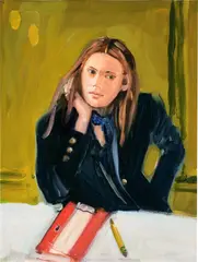 Karyn Lyons, The Reader, 2021, oil on vellum