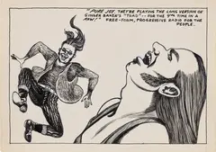 Untitled (Pure joy...) by Raymond Pettibon, ink and colored pencil on paper, sold Jul 2023