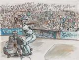 Nicole Eisenman, Girl Audience Baseball Game (#164)