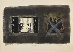 Emma Amos, Presence, 1994, monoprint with photo transfer