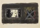Emma Amos, Presence, 1994, monoprint with photo transfer