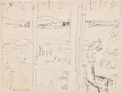 Study for "View" by Fairfield Porter, 1971, ink on paper, offered Jul 2023