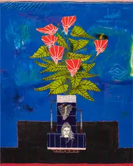 Untitled by Jordy Kerwick, 2020, acrylic and oil on canvas, sold Jul 2023