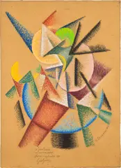Gino Severini, Mare = Ballerina, 1913-1914, chalk, tempera and pastel on board