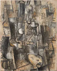 Georges Braque, La bouteille de Bass, 1911-1912, oil on canvas