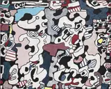 Jean Dubuffet, Inspecteurs Sinoque et Dingue, acrylic on canvas