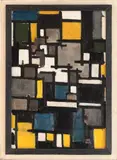 Theo van Doesburg, Composition (Seated Figure), 1918, oil on canvas, in artist's frame