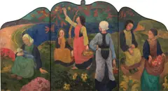 Paul Sérusier, La Cueillette des pommes, 1891, oil on canvas, triptych