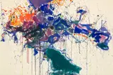Sam Francis, Purple, Orange & Green, 1958, watercolor on paper