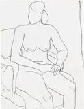 Richard Diebenkorn, Seated Nude, 1965, Lithograph, on Rives BFK paper, the full sheet