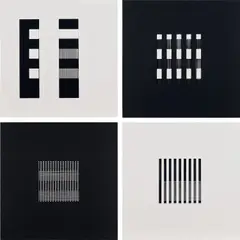 Dieter Roth, Book AC (D. 27), 1958-1964, The complete set of 24 hand-cut slotted sheets, on black and white screenprinted wove paper, the full sheets, loose (as issued), with title page, all contained in the original black linen-covered portfolio with white printed title
