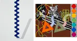 Gerald Laing and Peter Phillips, Slide; and Custom Print II, from 11 Pop Artists, Volume II (I. & H. 3), 1965, Two screenprints in colors, one with collage, on wove paper and styrene, the full sheets