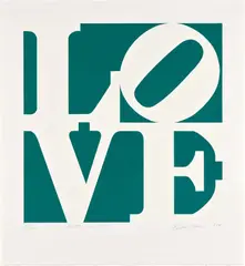 Greenpeace Love by Robert Indiana, 1994, screenprint in colors on BFK Rives, sold Feb 2023