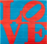Robert Indiana, Chosen Love, 1995, Skein dyed, hand-carved and hand-tufted archival New Zealand woolen rug