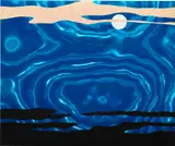 Roy Lichtenstein, Moonscape, from 11 Pop Artists, Volume I (C. 37), 1965, Screenprint in colors, on blue Rowlux, the full sheet