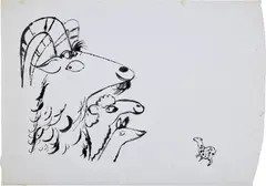 Four in One by Andy Warhol, 1955, Black ink drawing, on frosted acetate, sold Feb 2023