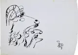 Andy Warhol, Four in One, 1955, Black ink drawing, on frosted acetate