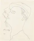 Andy Warhol, Johnnie Krug and Me, c. 1955, Black ink drawing, on wove paper