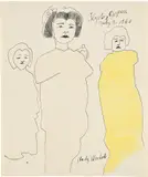 Andy Warhol, Kyoto, 1956, Black ink drawing with hand-coloring, on laid paper
