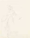 Andy Warhol, Woman Jumping Rope, c. 1955, Blue ink drawing, on wove paper