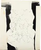 Andy Warhol, Crowd of Male Upper Torso, c. 1954, Black ink drawing with collage, on wove paper