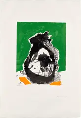Untitled, from The Basque Suite (E. & B. 80) by Robert Motherwell, 1971, Screenprint in colors, on J.B. Green paper, with full margins, sold Feb 2023