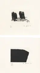 Videy Afangar #6; and #7, from Videy Afangar (G. 1515 & 1516, B-W. 69 & 70) by Richard Serra, 1991, Two etchings, on Hahnemühle paper, with full margins, sold Feb 2023