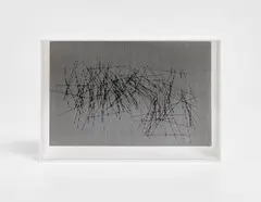 Vibrations by Jesús Rafael Soto, 1967, Screenprinted Plexiglas and acrylic box multiple, sold Feb 2023