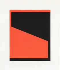Rojo y Negro (Red and Black) by Carmen Herrera, 1993, Screenprint in colors, on wove paper, with full margins, sold Feb 2023