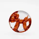 Jeff Koons, Balloon Dog (Orange), 2015, Porcelain multiple painted in chrome, contained in the original Styrofoam-lined presentation box with silver printed signature and original plastic stand