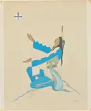Jerome Tiger, [Untitled], 1964, Gouache drawing, on thick card