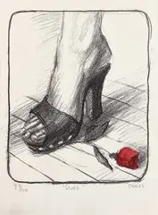 Studs by Hugh Auchincloss Steers, c. 1990, Lithograph with hand-coloring, on wove paper, with full margins, sold Feb 2023