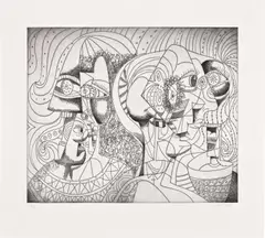 George Condo, Renaissance Figures II, 2020, Etching and drypoint, on Hahnemühle paper, with full margins