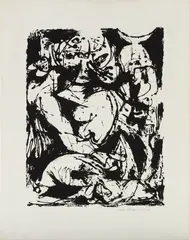 Jackson Pollock, Untitled (after Number 22, 1951) (O'C. & T. 1095), 1951, Screenprint, on two sheets of Strathmore paper glued together, with full margins, as issued (with the Strathmore blindstamp)
