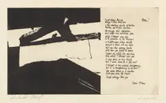 Franz Kline, I Will Always Love You, from 21 Etchings and Poems, 1957-1960, Etching and aquatint, on Rives BFK paper, with full margins