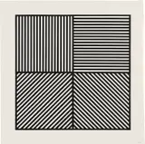 Sol LeWitt, A Square Divided Horizontally and Vertically into Four Equal Parts, Each With a Different Direction of Alternating Parallel Bands of Lines (S. 1982.06, K. 1982.02)