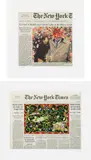 Fred Tomaselli, Guilty; and Sep. 15, 2005 (Half Page), from The New York Times, 2005, Two screenprints with inkjet in colors, on wove paper, with full margins