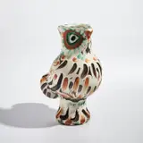 Pablo Picasso, Chouette (Wood-owl) (R. 602), 1969, White earthenware turned vase, painted in colors with boring-rod engraving and partial brushed glaze