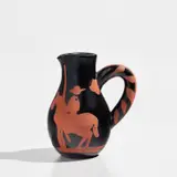 Picador (Bullfighter) (R. 162) by Pablo Picasso, 1952, Red earthenware turned pitcher, painted in black with paraffin decoration; ceramic, Madoura edition, sold Apr 2023