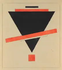 Ilya Chashnik, Suprematist Composition (Red Square), 1925, Gouache in red and black with graphite drawing, on wove paper