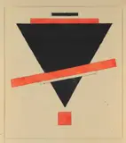 Ilya Chashnik, Suprematist Composition (Red Square), 1925, Gouache in red and black with graphite drawing, on wove paper