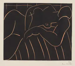 Henri Matisse, La Sieste (The Nap) (D. 706), 1938, Linocut in black and sanguine, on G. Maillol paper, with full margins