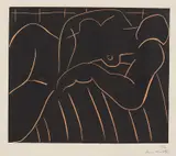 La Sieste (The Nap) (D. 706) by Henri Matisse, 1938, Linocut in black and sanguine, on G. Maillol paper, with full margins, sold Apr 2023