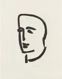 Henri Matisse, Jeune étudiant de profil (Young Student in Profile) (D. 823), 1952, Aquatint, on Rives BFK paper, with full margins