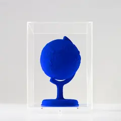 La Terre bleue by Yves Klein, 1957/1990, International Klein Blue pigment and synthetic resin on plaster, mounted to and contained within a Plexiglas case, sold Apr 2023