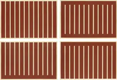 Untitled (S. 215-218) by Donald Judd, 1992, The complete set of four woodcuts in venetian red, on Japanese laid Mitsuma paper, with full margins, sold Apr 2023