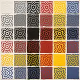 Sol LeWitt, Seven Pointed Stars (K. 1996.20), 1996, The complete set of 36 embossments in colors, on Handmade Twinrocker paper, the full sheets