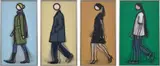 Julian Opie, Sian Walking; Jeremy Walking in Coat; Verity Walking; and Kris Walking (C. 147-150)