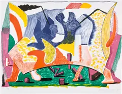 Twelve Fifteen by David Hockney, 1991, Lithograph in colors, on Rives BFK paper, the full sheet, sold Apr 2023
