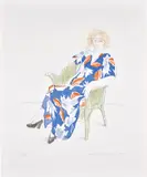 David Hockney, Celia in a Wicker Chair (M.C.A.T. 158), 1974, Etching and aquatint in colors, on Rives BFK paper, with full margins